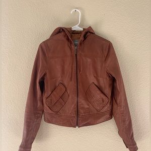 Kenna T  100% Leather Jacket w/Hood
